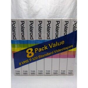 Polaroid 8 VHS T-120 Standard Videotapes VHS